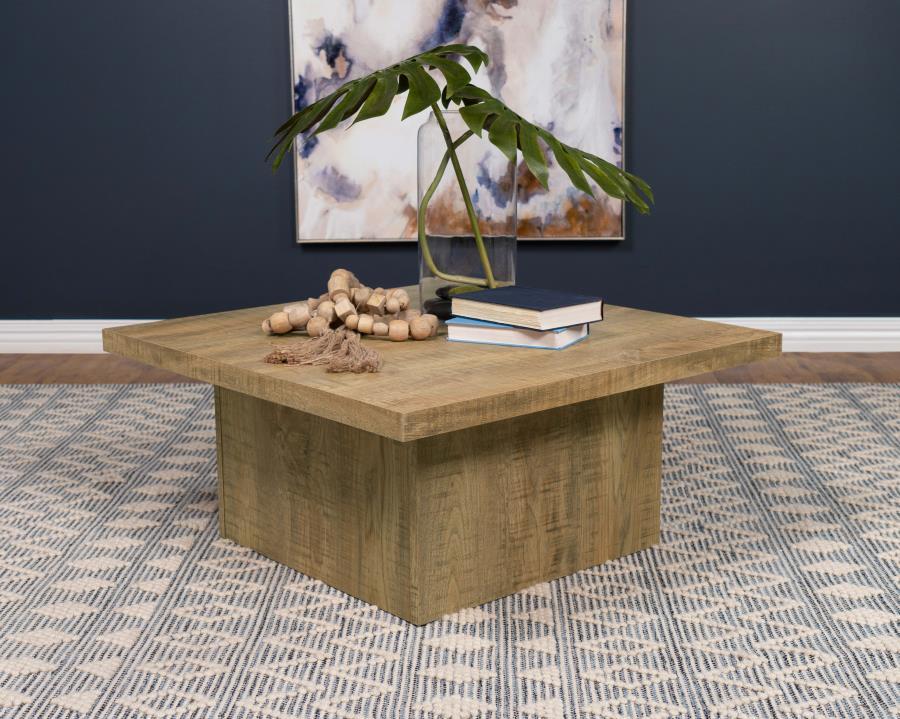 Coaster Fine Furniture Devar - Square Engineered Wood Coffee Table - Mango Brown | Meri Furniture