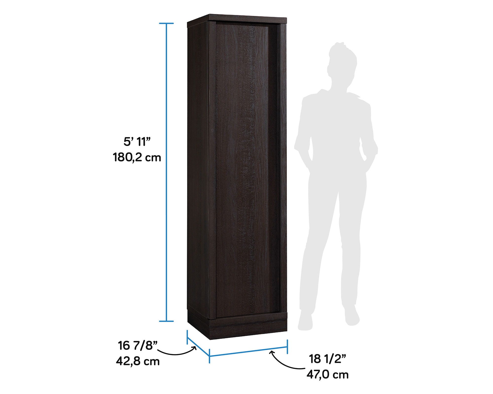 Single-Door Storage Cabinet in Dakota Oak