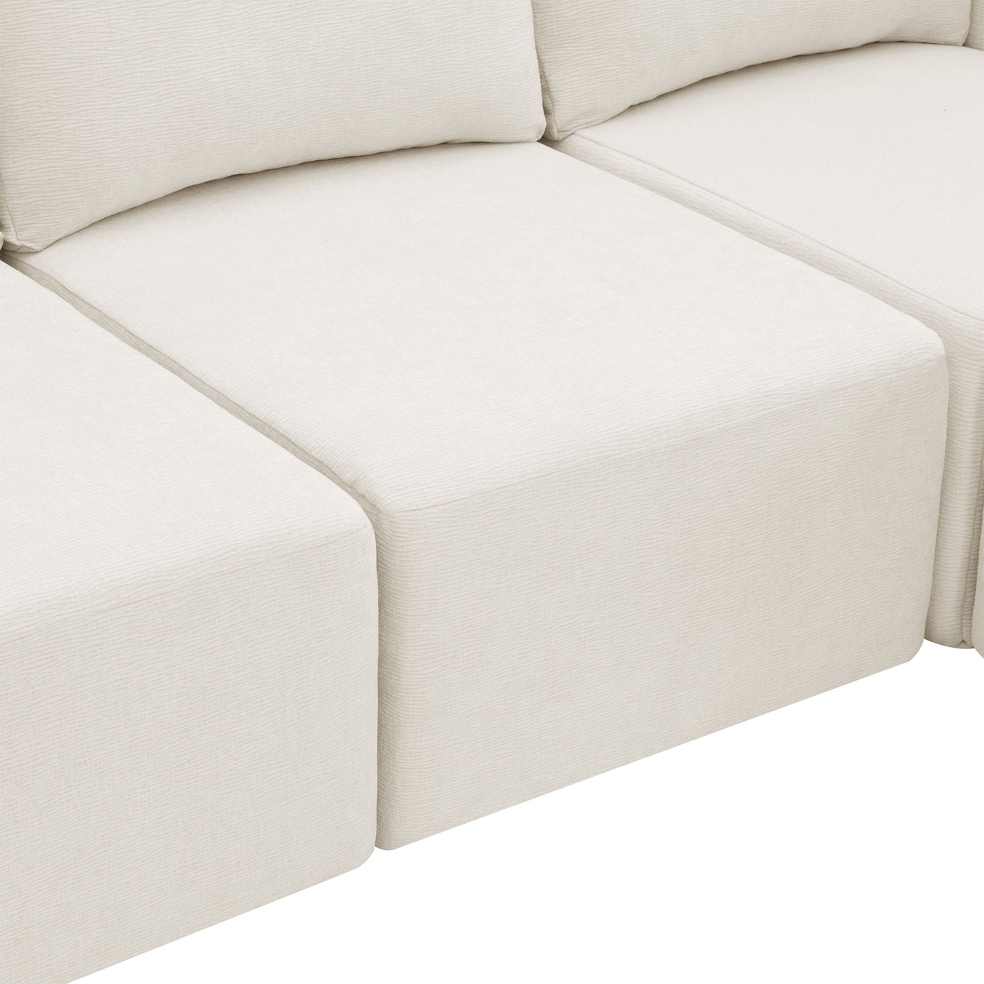 Modular U Shaped Sectional With Ottomans, Luxury Cloud Floor Couch With Deep Seat Fully Compressed Upholstered Sofa