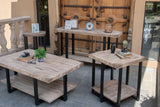 Old Wood - Cocktail Table With Iron Base - Drift Sand