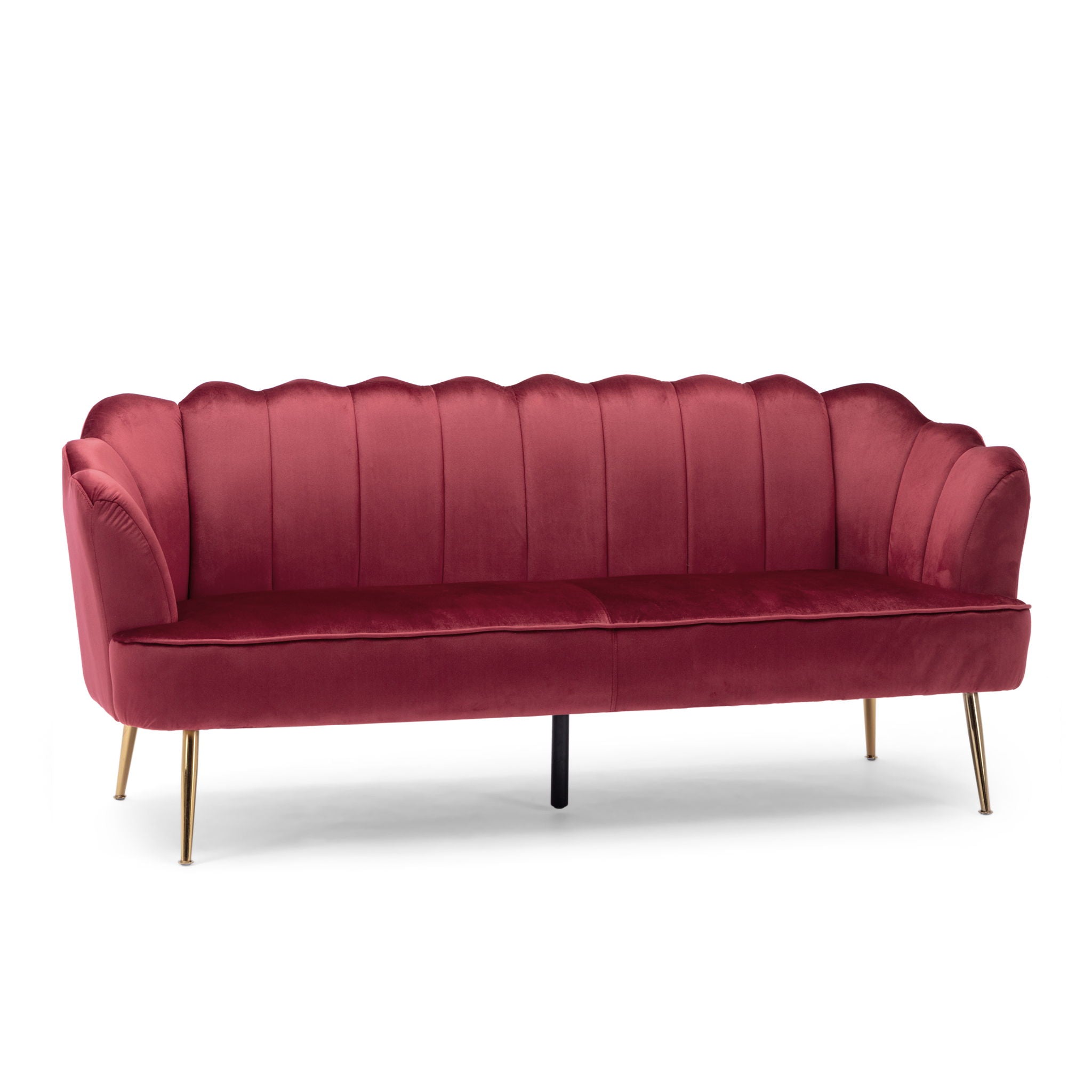 Modern Glam 3 Seater Sofa With Velvet Texture