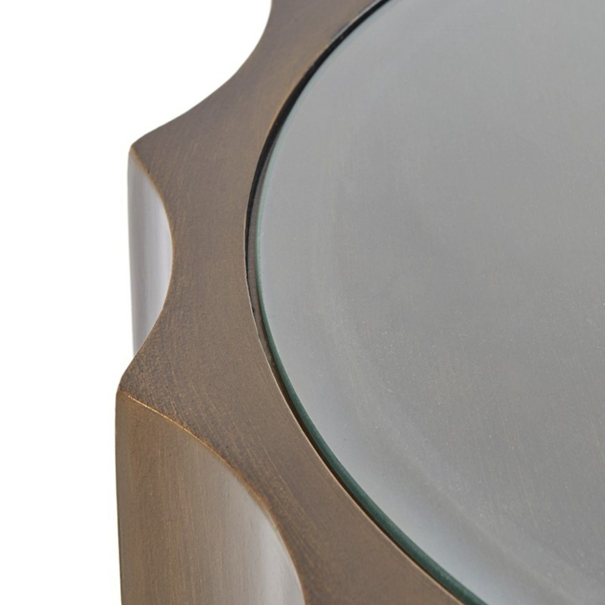 Valentina - Accent Table With Scalloped Edge Design - Bronze