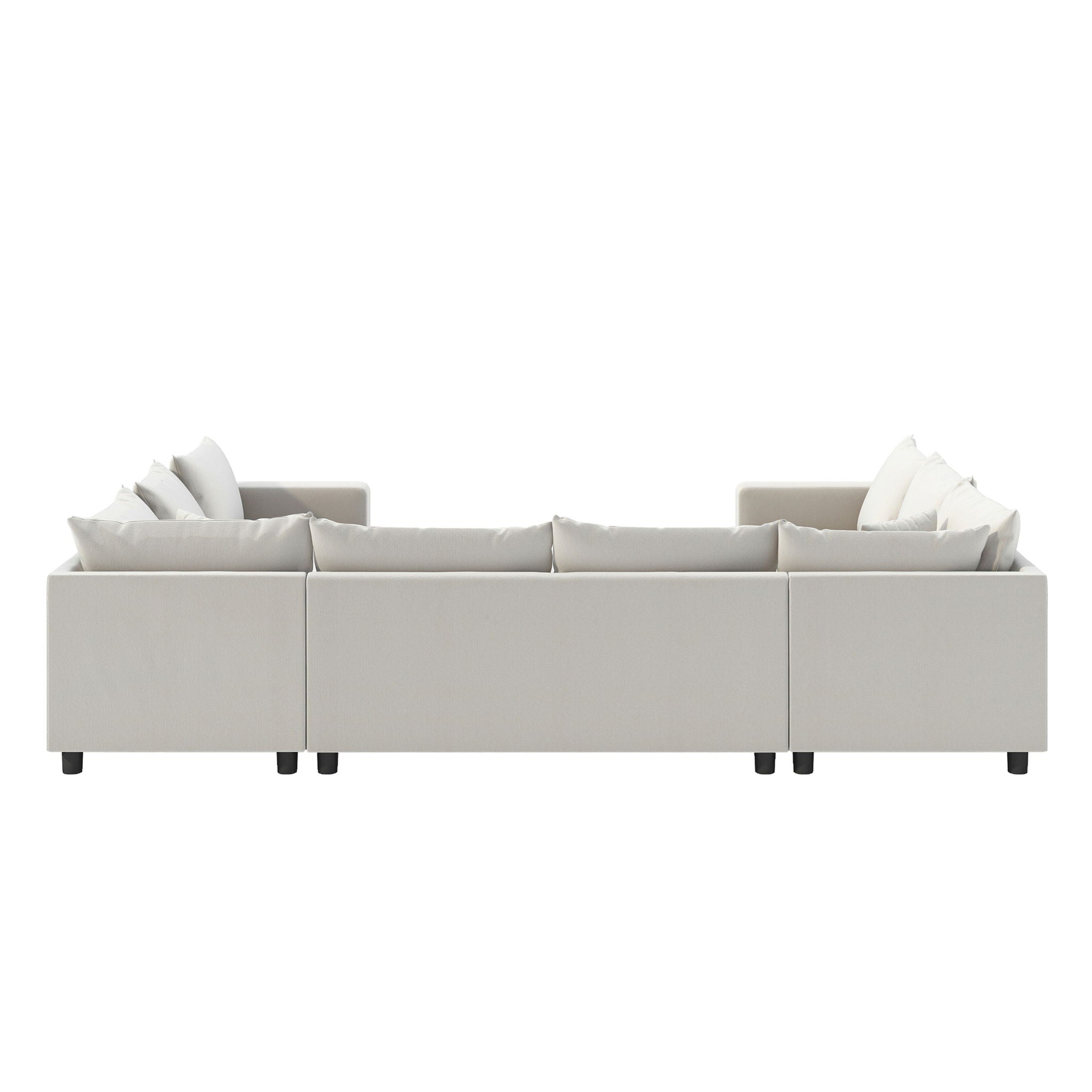 Modular Sectional Reversible U Shaped Couch Set, Free Combination Minimalist Style, Oversized 8 Seat Convertible Sofa
