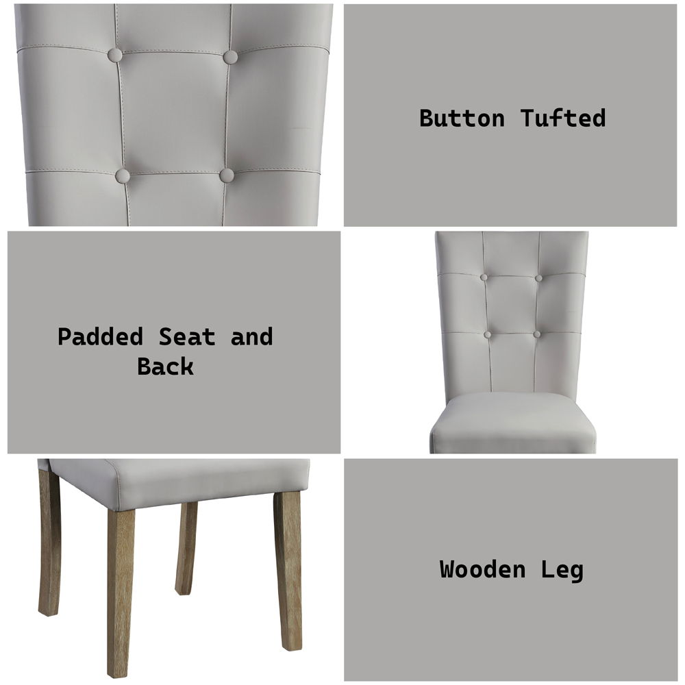 Charnell - Side Chair Set of 2) - Gray Synthetic Leather & Oak