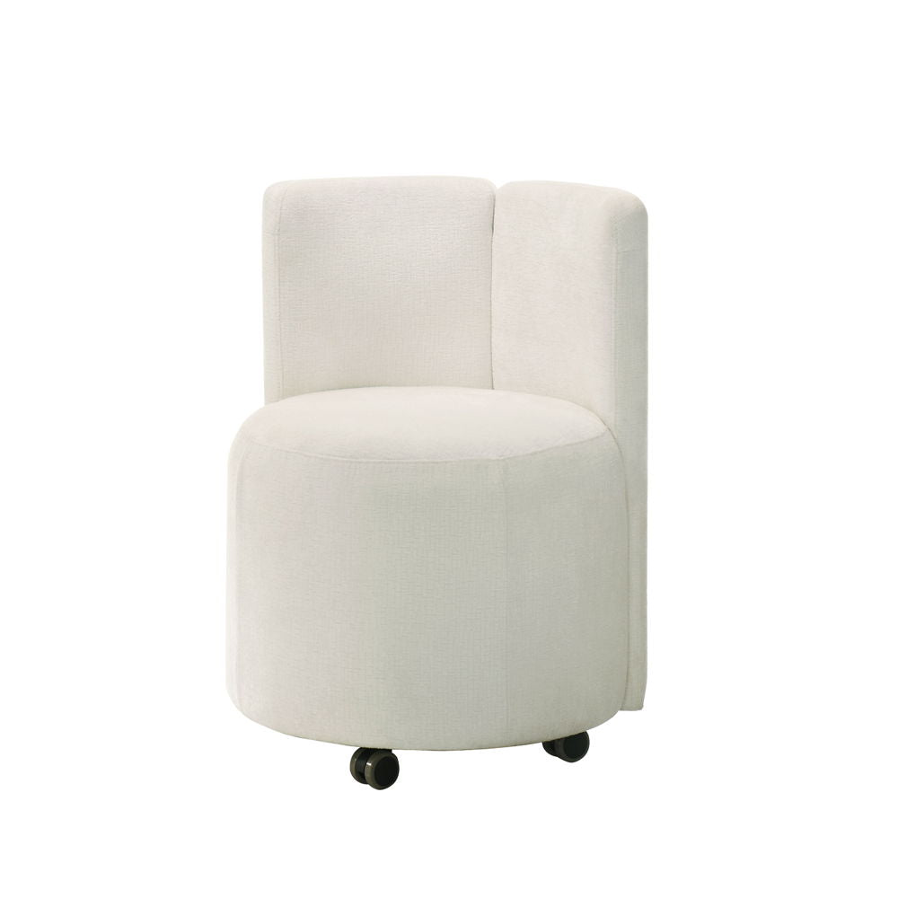 ACME Blayde - Side Chair With Swivel (Set of 2) - White Fabric | Meri Furniture