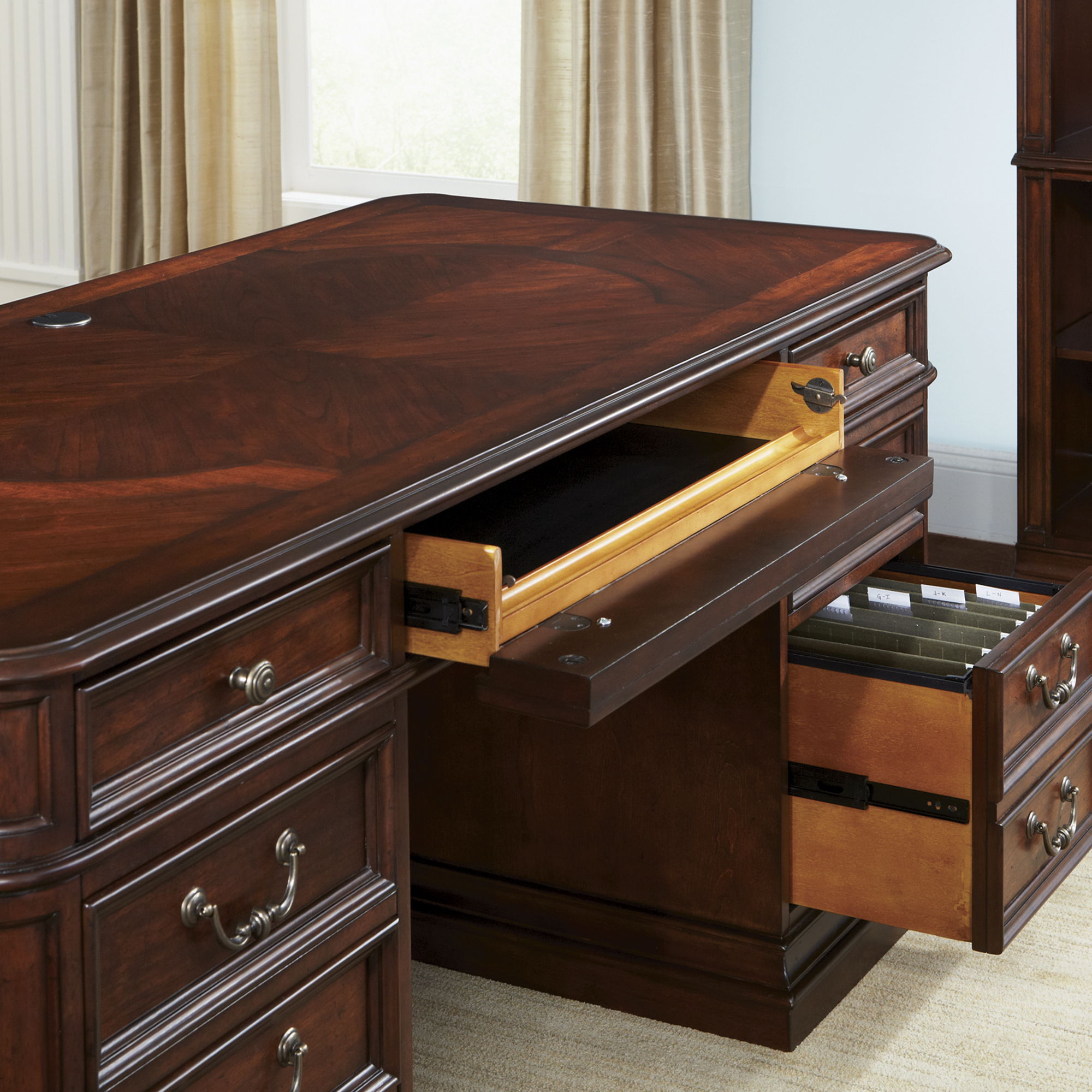 Liberty Furniture Brayton Manor - Jr Executive Desk - Dark Brown | Meri Furniture