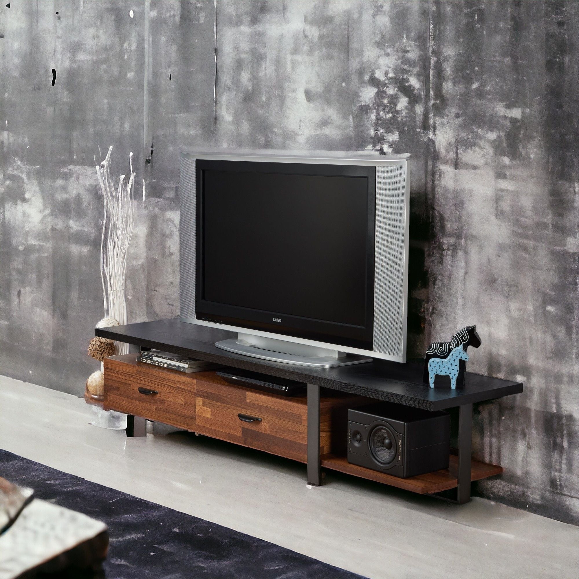 Elling - TV Stand - Walnut / Black