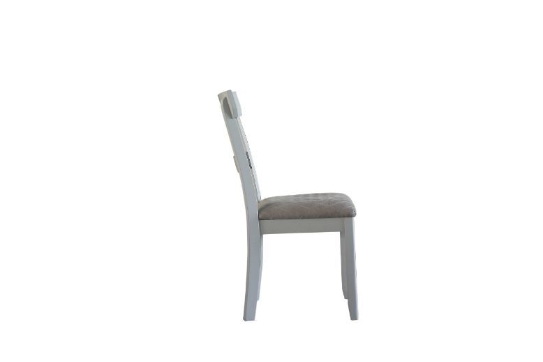 House Marchese - Side Chair Set of 2) - Two Tone Gray Fabric & Pearl Gray