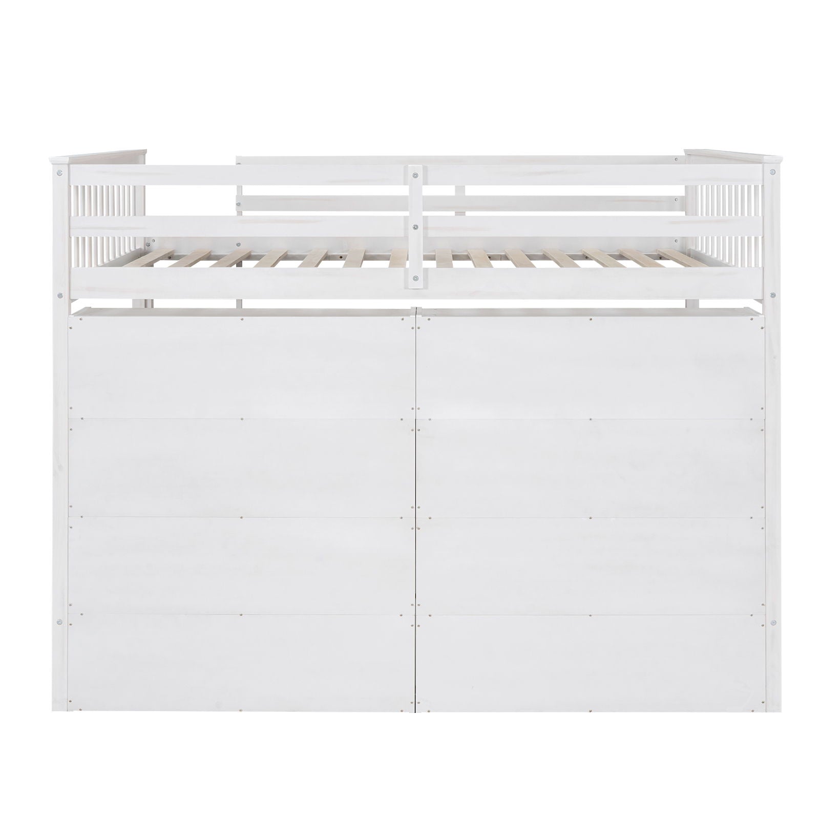 Loft Bed With 8 Open Storage Shelves And Built In Ladder