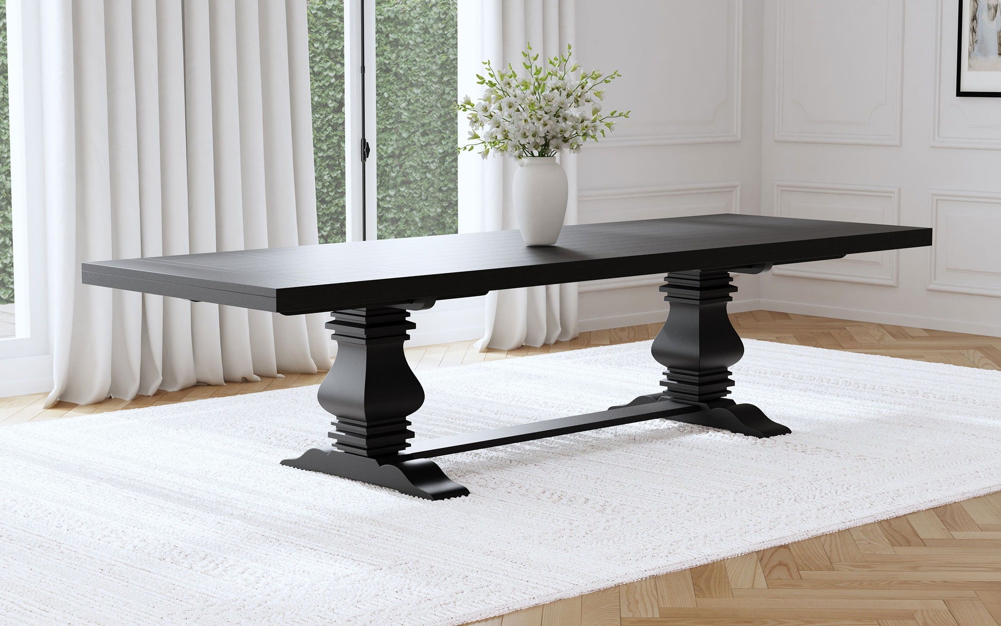 Coaster Fine Furniture Florence - Extension Dining Table - Distressed Black | Meri Furniture
