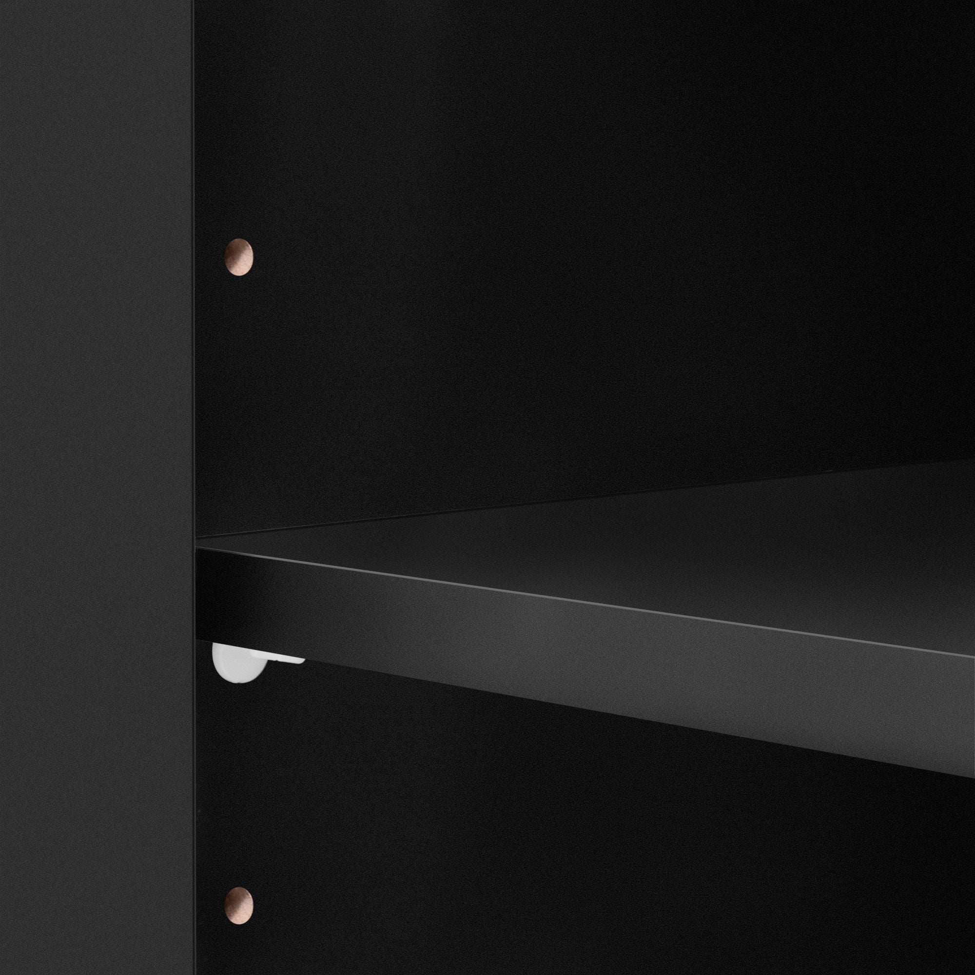 Wall Unit Entertainment Center With Bookshelves For TVs Up To 80", Tempered Glass Doors And Adjustable Shelves