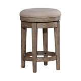 City Scape - Upholstered Swivel Console Stool - Burnished Beige