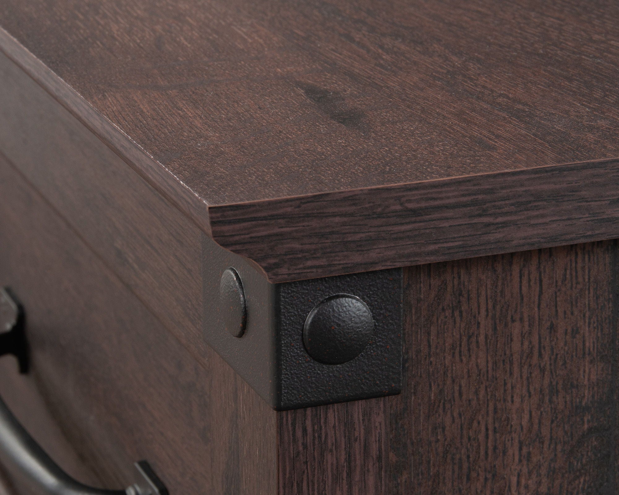 Single Pedestal Desk with Drawers, Coffee Oak