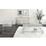 ACME Kalan - End Table - Glass & Silver | Meri Furniture
