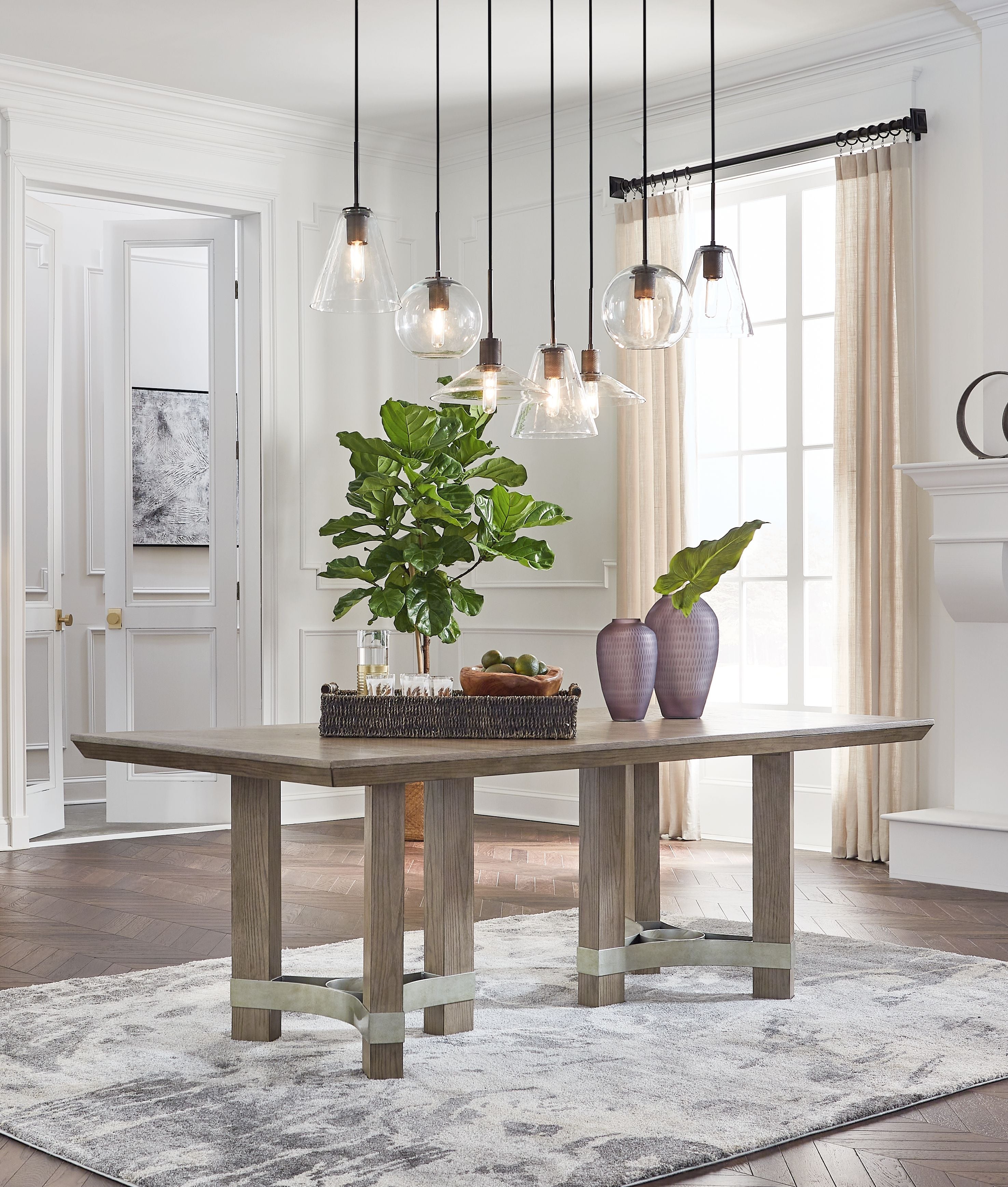 Signature Design by Ashley® Chrestner - Gray - Rectangular Dining Room Table | Meri Furniture