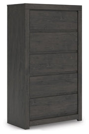 Fraluna - Five Drawer Chest - Charcoal