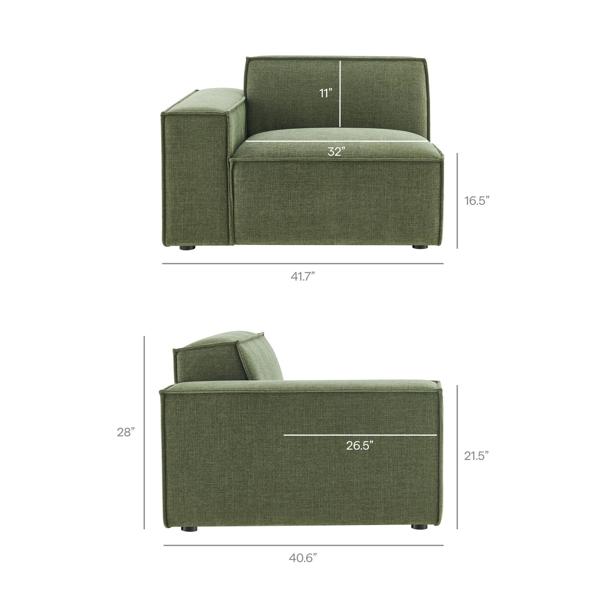 Restore 4-Piece Performance Fabric Upholstered Modular Sofa Set with Ottoman by Modway