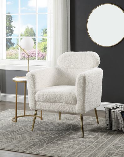 ACME Connock - Accent Chair - White | Meri Furniture