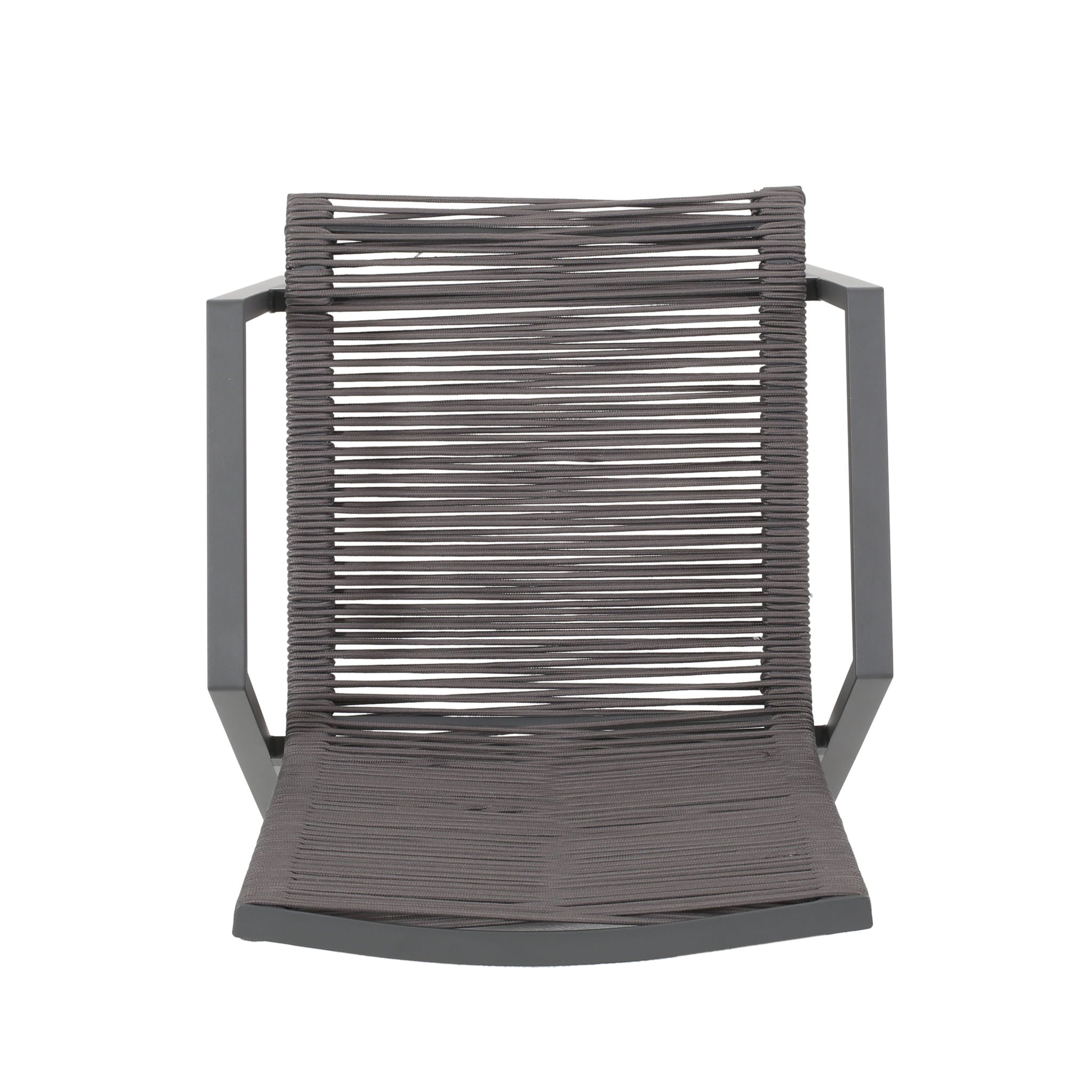 Outdoor Modern Aluminum Dining Chair Set With Rope Sea (Set of 2)