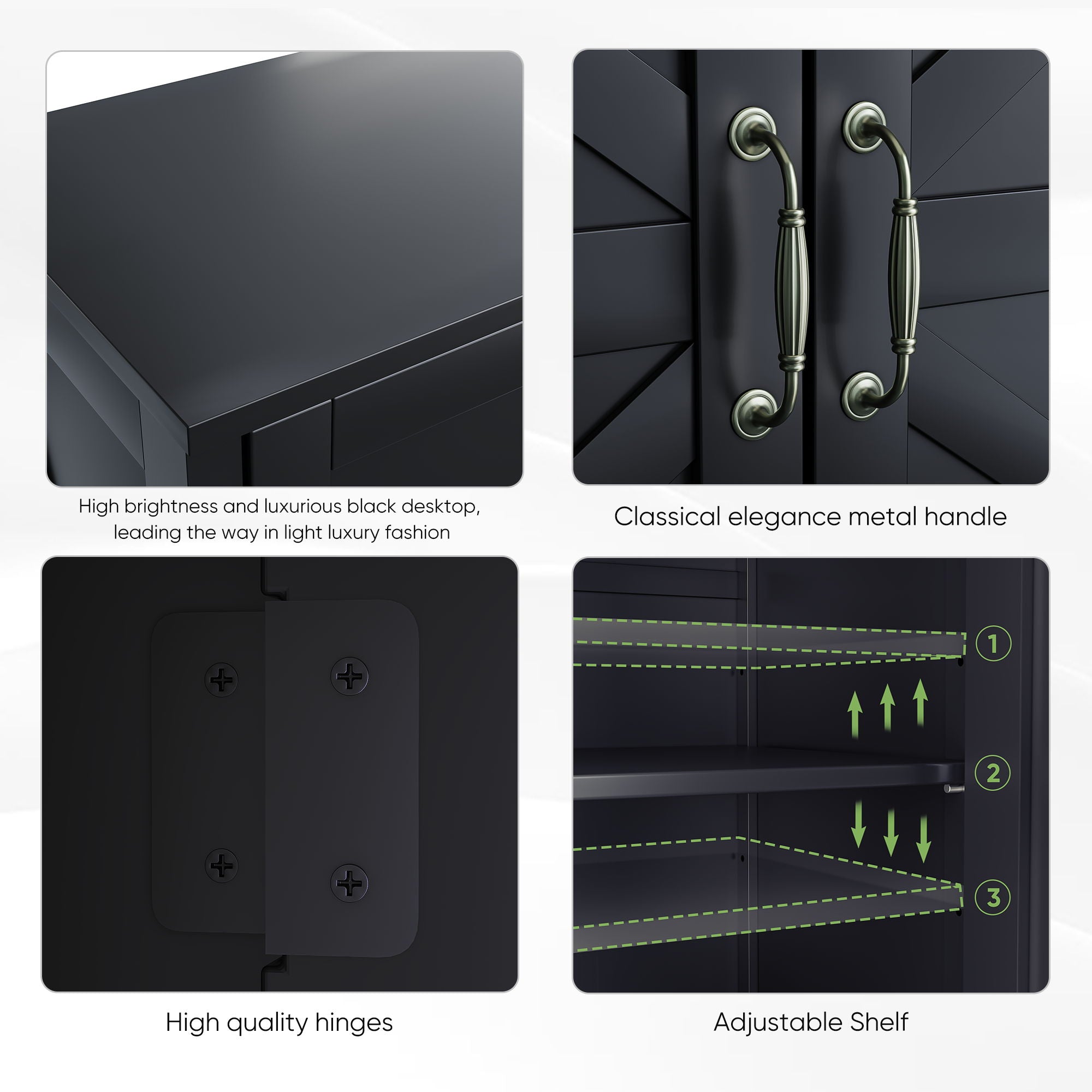 Farmhouse Storage Cabinet With Drawer And Adjustable Shelf