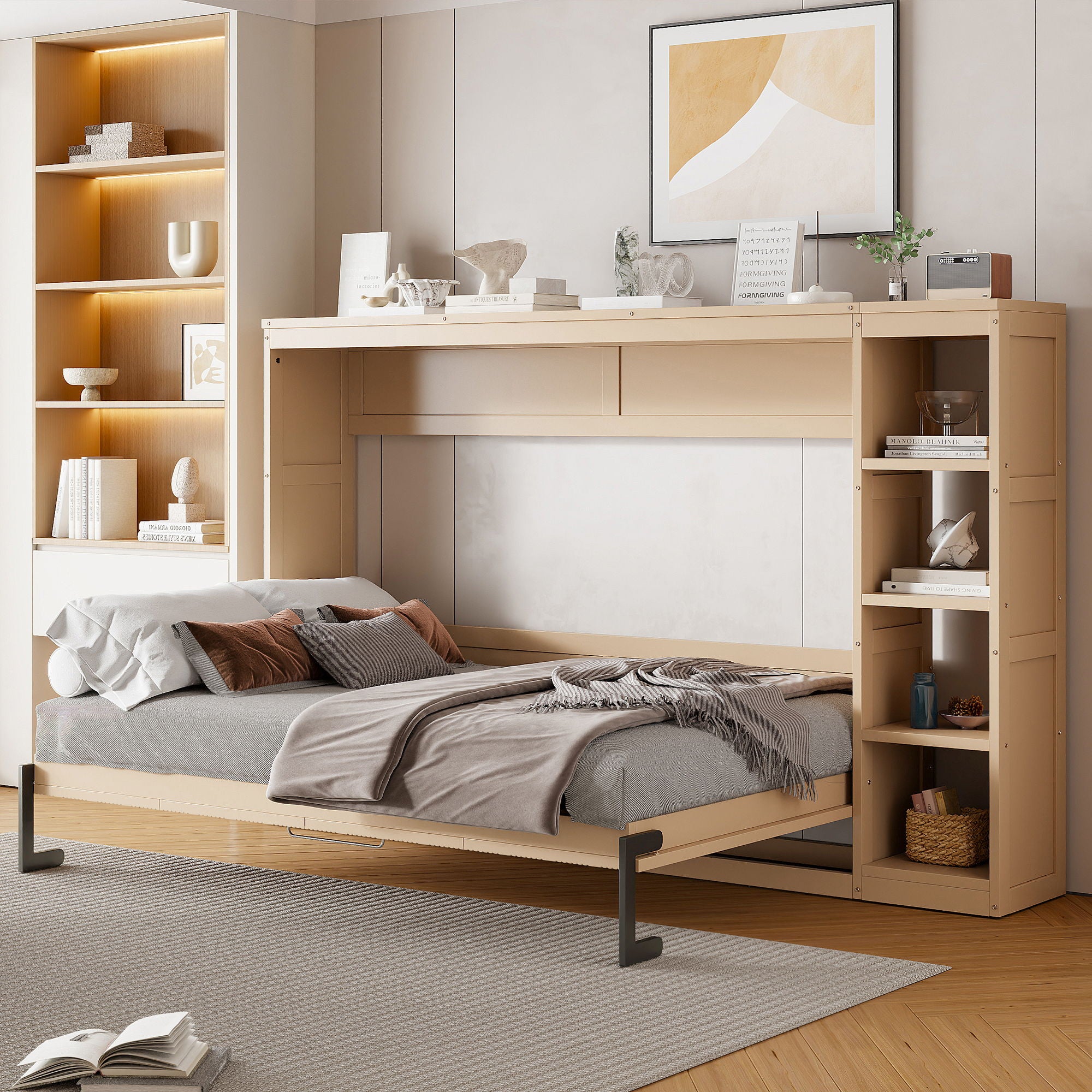Murphy Bed With Bookshelf And Storage