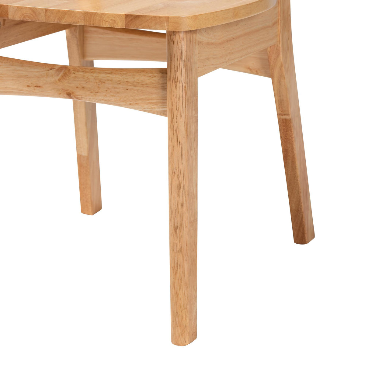 Dulcet Mid-Century Modern Oak Brown Finished Wood and Rattan 5-Piece Dining Set