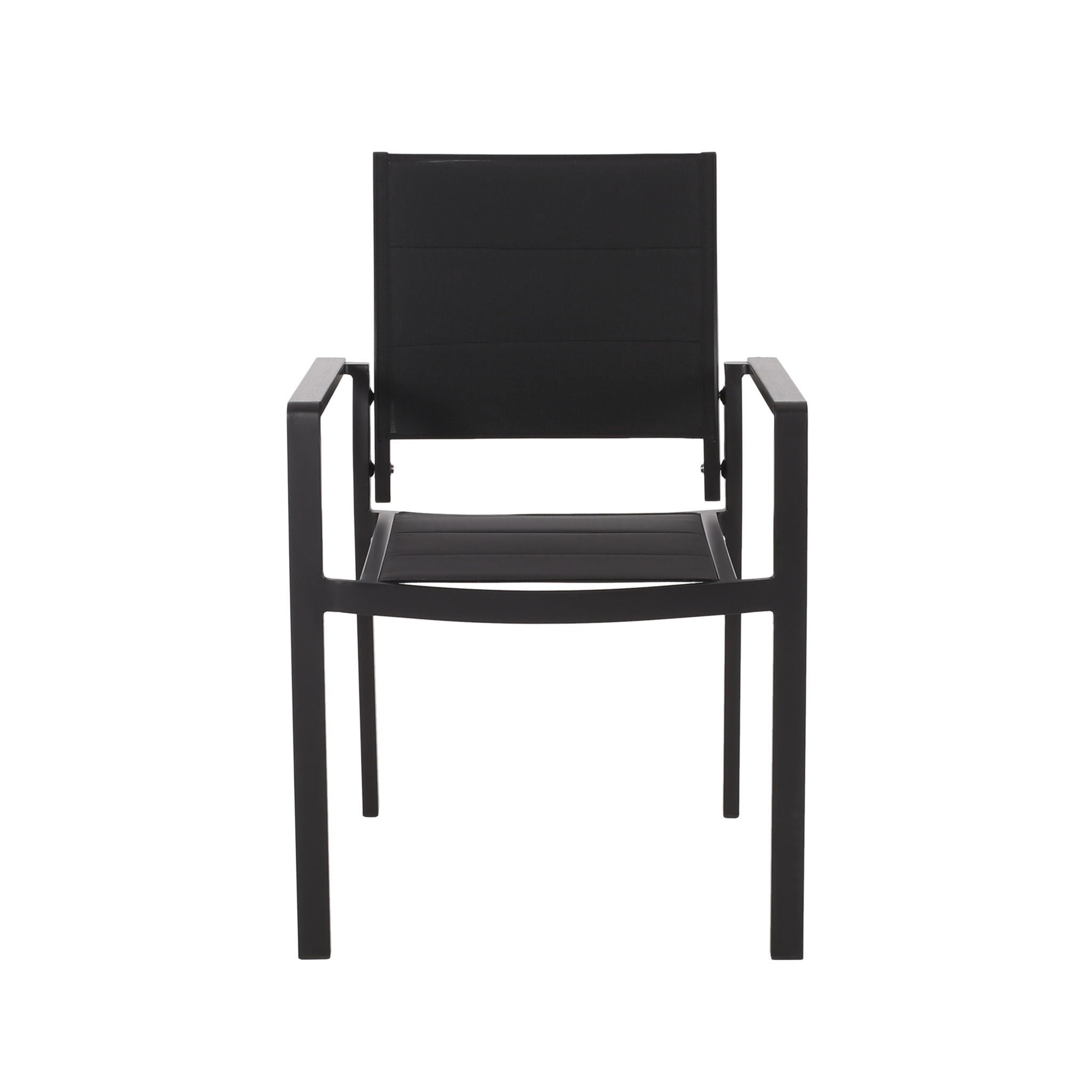 Baird - Outdoor Mesh And Aluminum Dining Chairs - Black