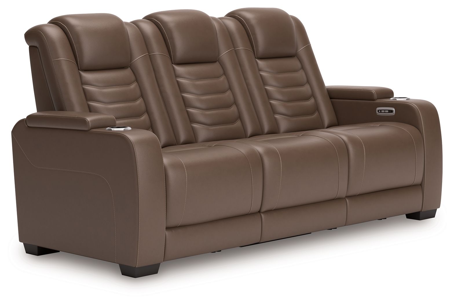Signature Design by Ashley® High Impact - Tobacco - Power Reclining Sofa / Adj Headrest | Meri Furniture
