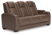 Signature Design by Ashley® High Impact - Tobacco - Power Reclining Sofa / Adj Headrest | Meri Furniture