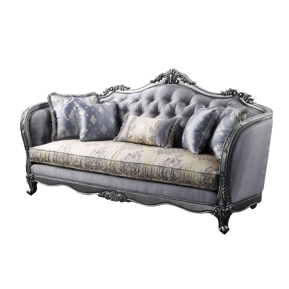 ACME Ariadne - Sofa - Fabric & Platinum | Meri Furniture