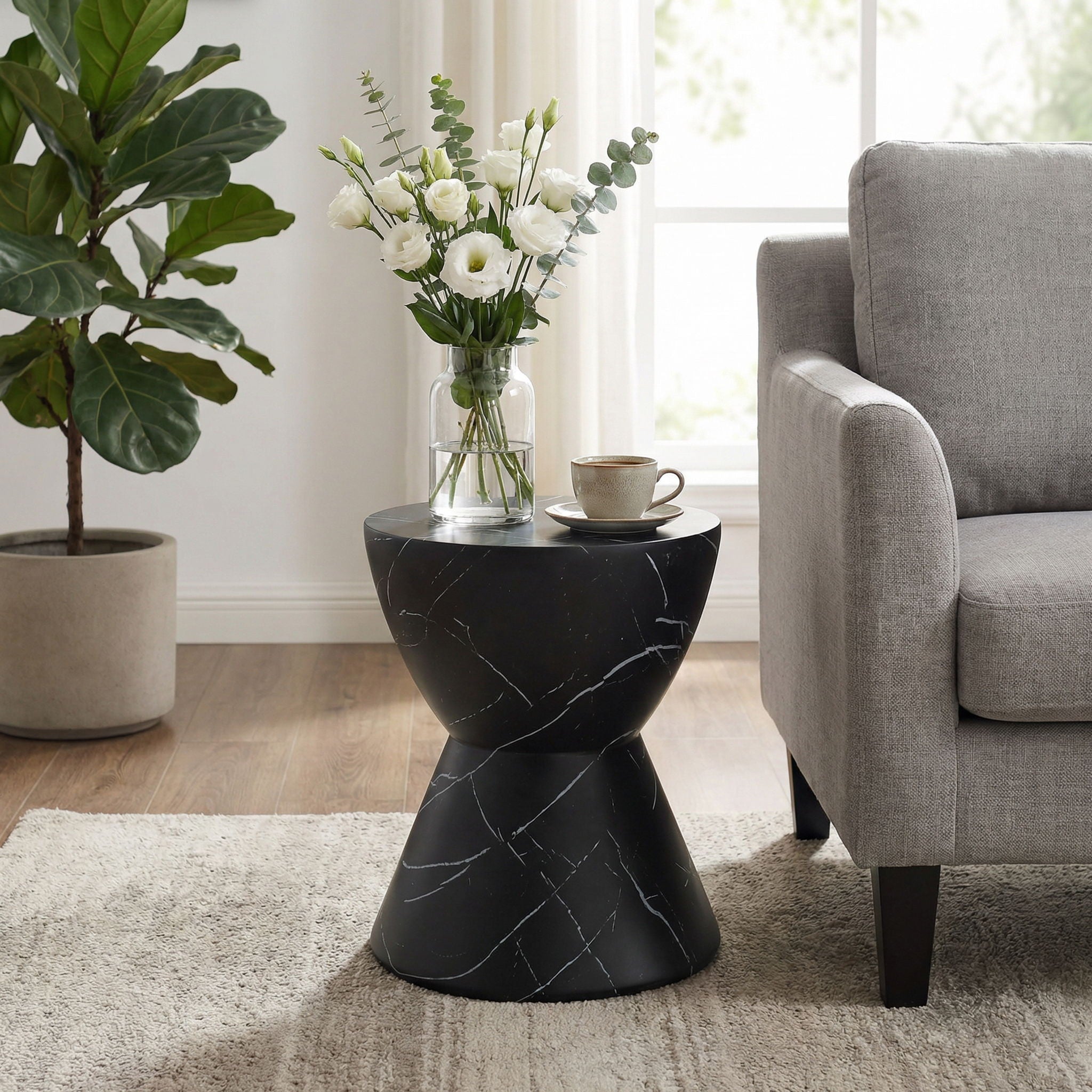 Outdoor, Lightweight Concrete Side Table