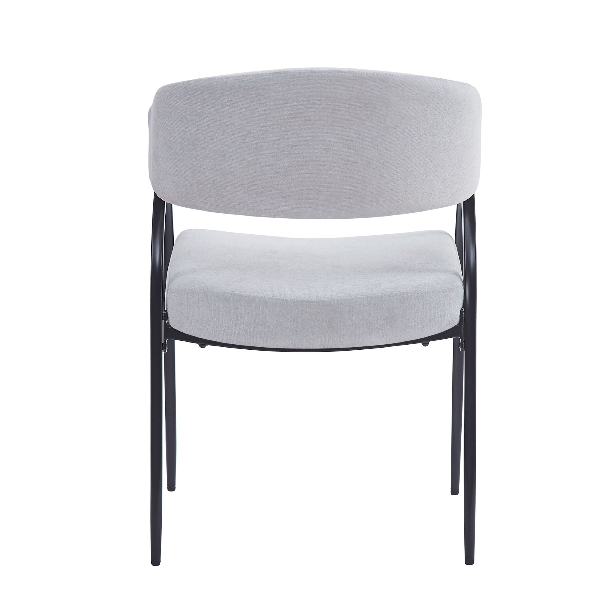 Contemporary Upholstered Dining Chairs With Metal Legs (Set of 2)
