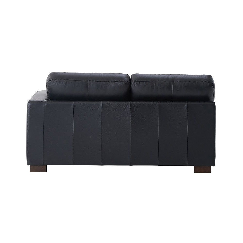 Geralyn - Sectional Sofa With 2 Pillows - Black Leather