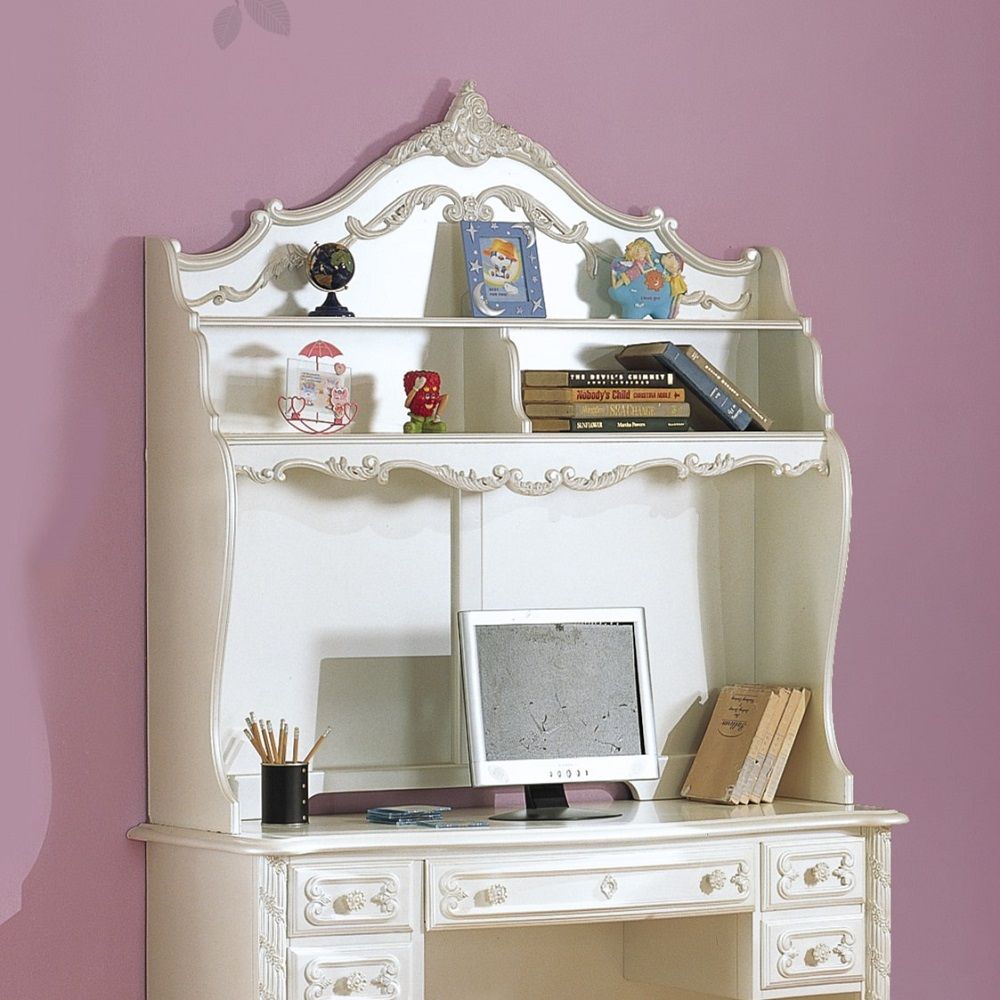 ACME Pearl - Computer Desk Hutch - Pearl White | Meri Furniture