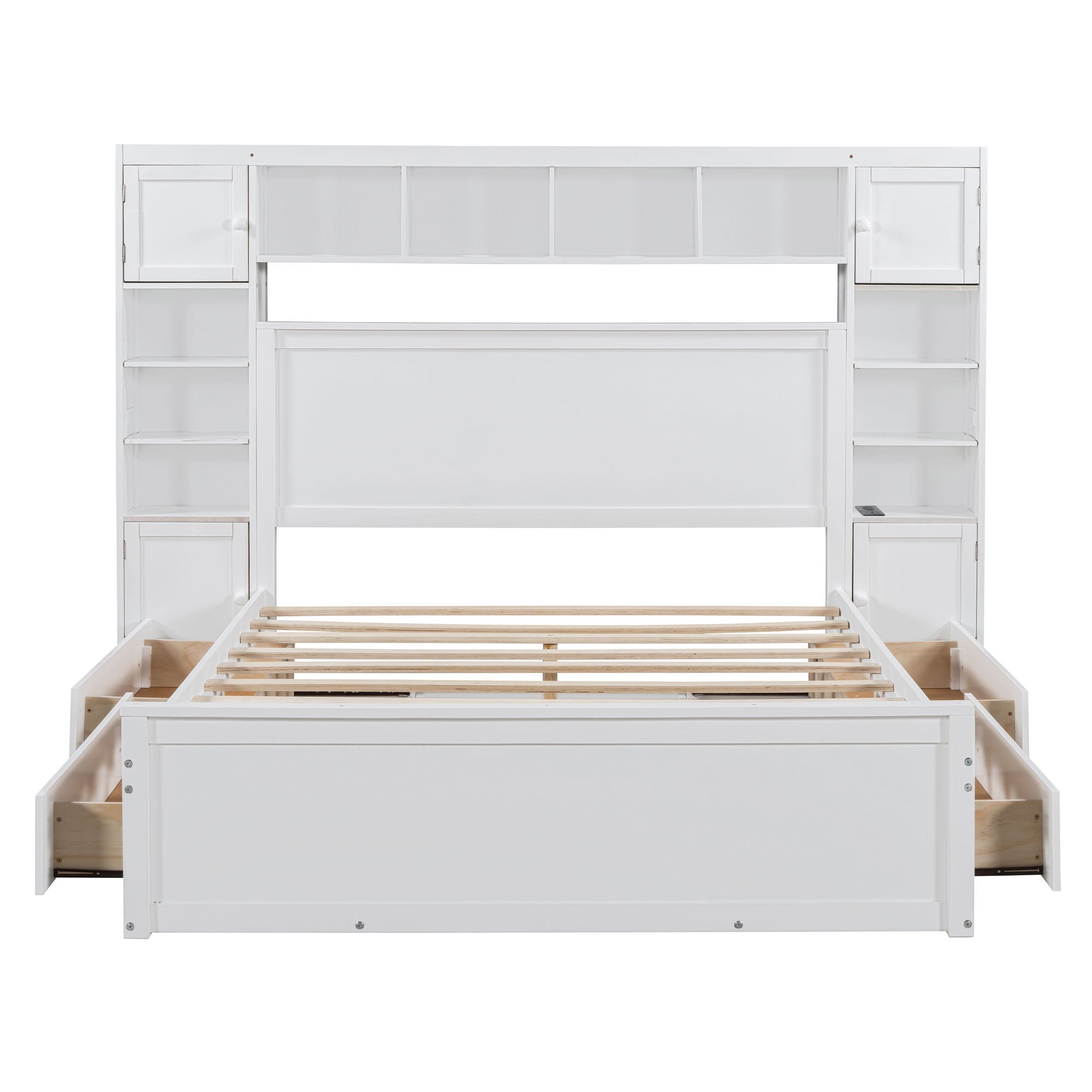 Bed With All In One Cabinet, Shelf And Sockets