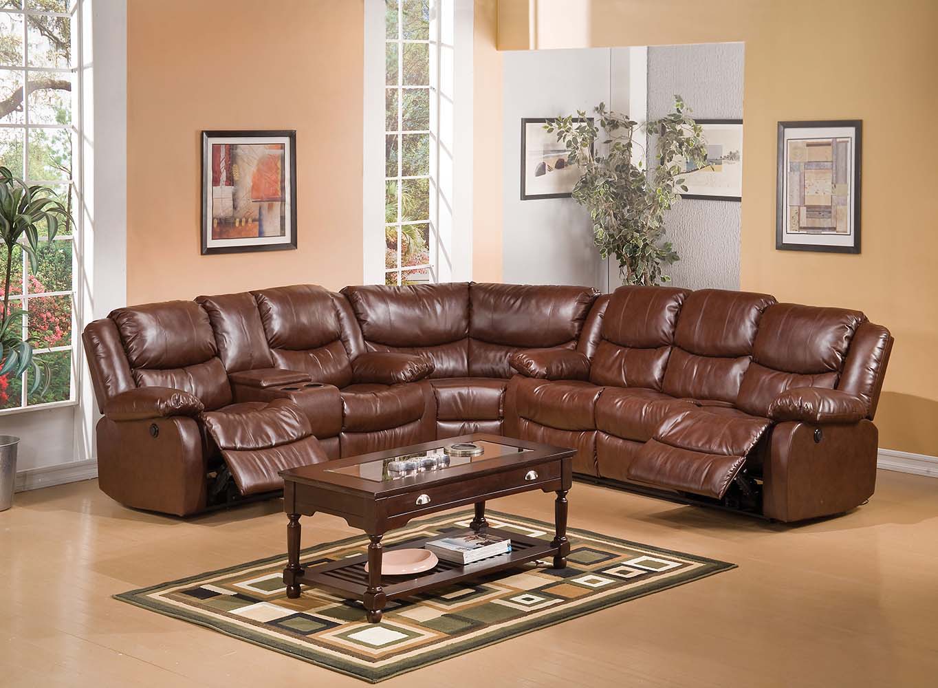ACME Fullerton - Wedge - Brown Bonded Leather Match | Meri Furniture