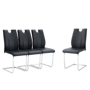 Light Luxury Bow Shaped Chairs With Electroplated Metal Legs, Sun And Stain Resistant, Dining Room And Living Room Set - Black