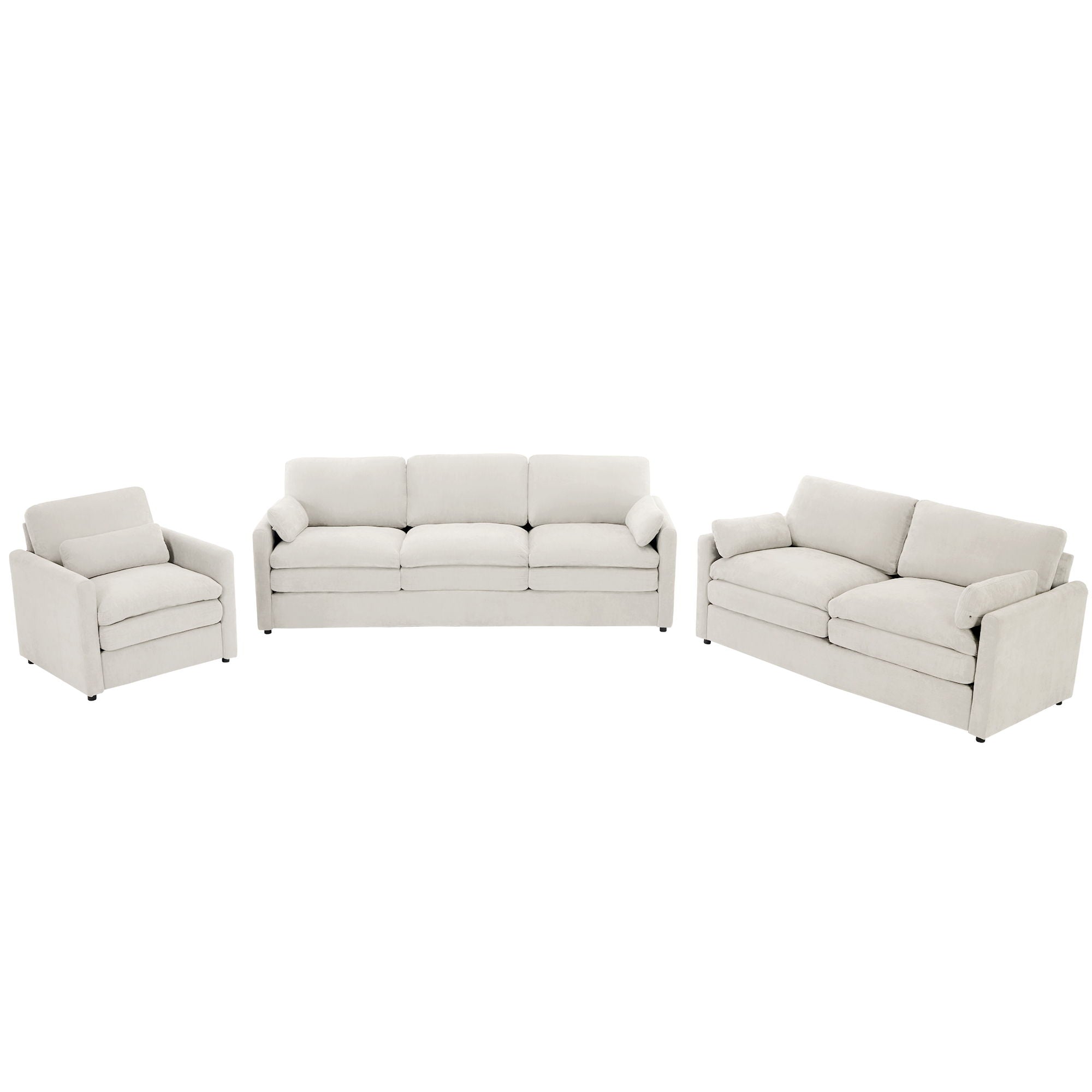 Cozy Upholstered Sofa Set For Living Room