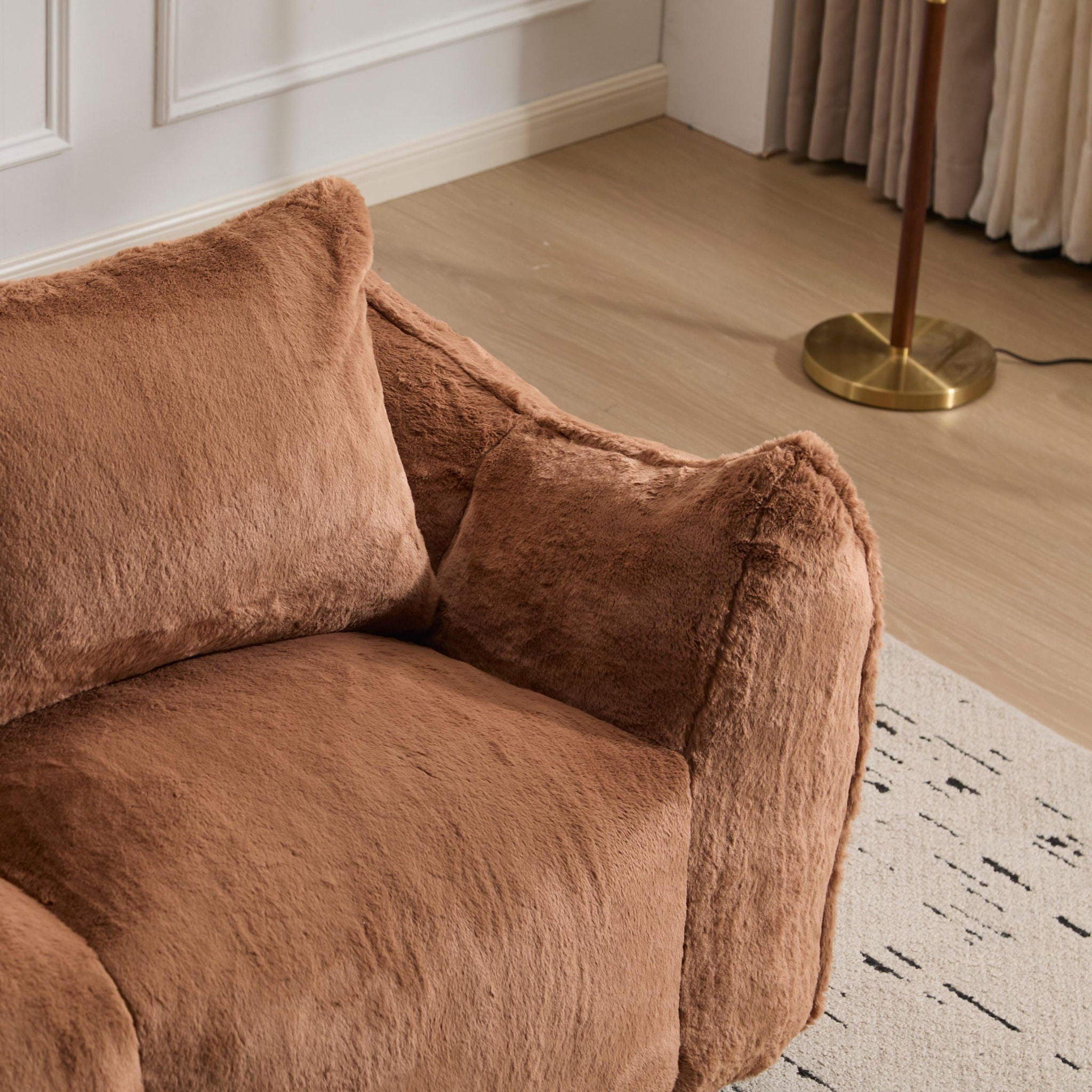 Giant Bean Bag Couch, Ultra Soft Fluffy Loveseat For Living Room