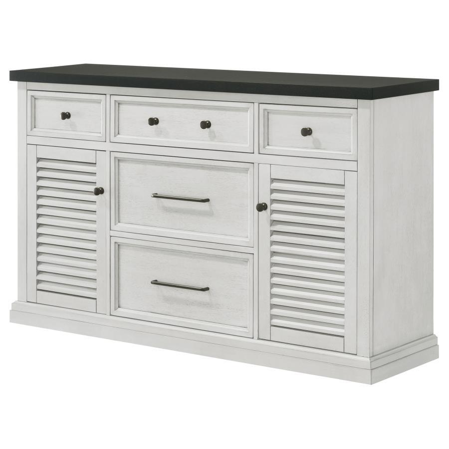 Coaster Fine Furniture Aventine - 5-Drawer Sideboard Buffet Cabinet - Vintage White | Meri Furniture