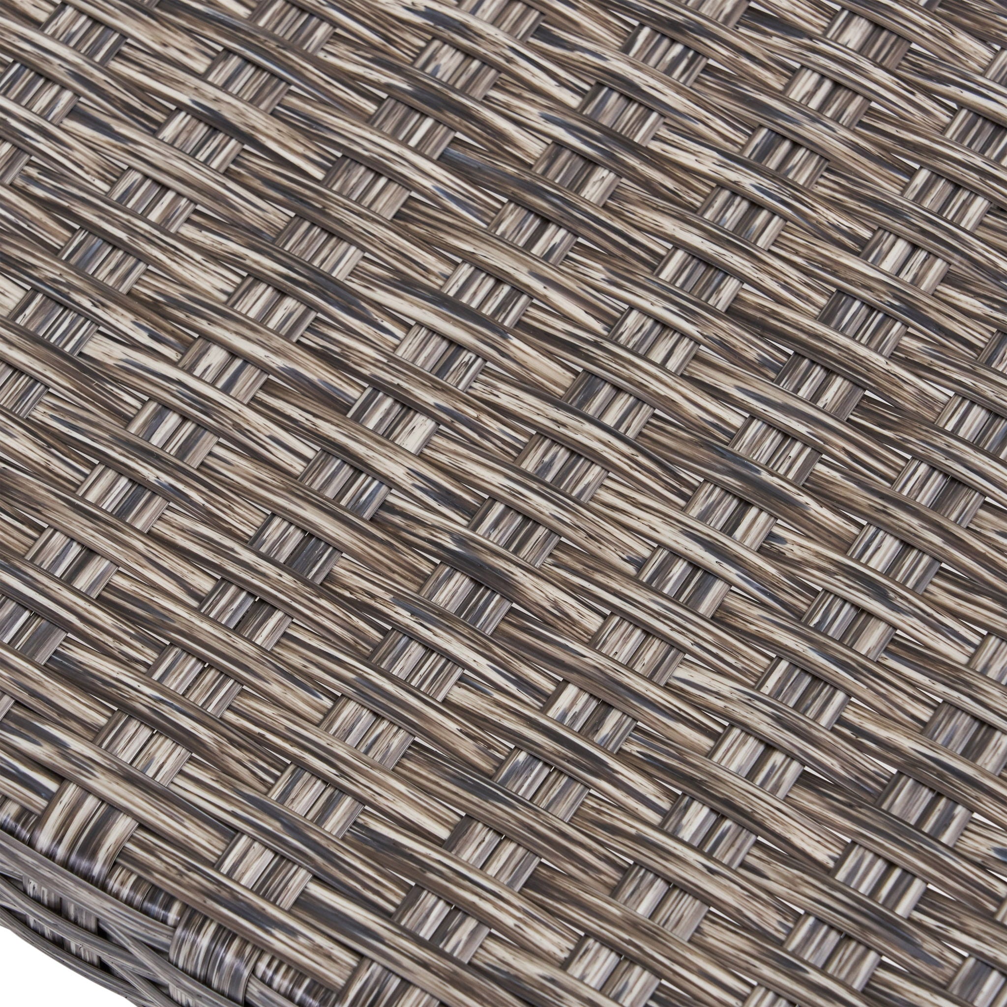 Hampton - Outdoor Wood And Wicker Loveseat - Gray