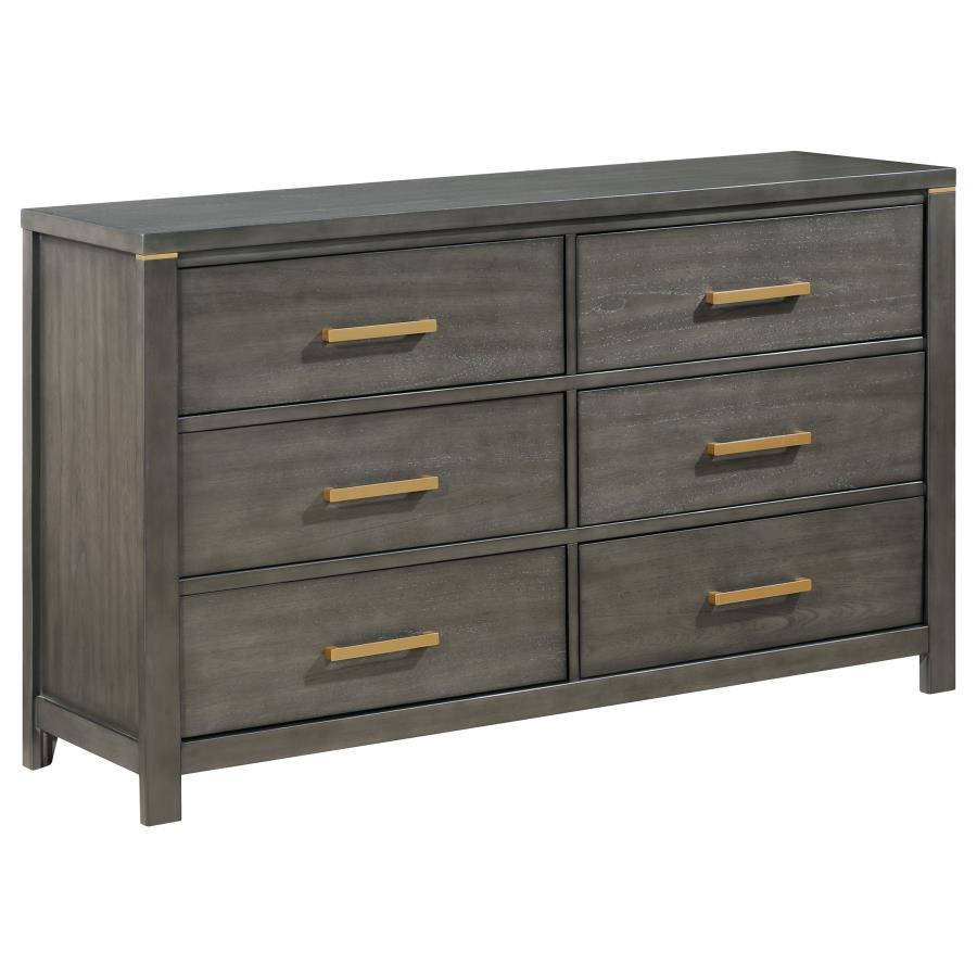 Coaster Fine Furniture Kieran - 6-Drawer Dresser - Gray | Meri Furniture