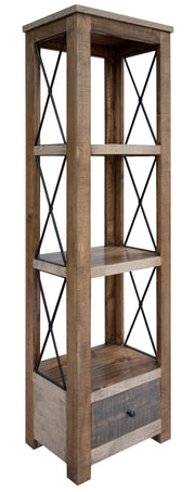 International Furniture Direct Andaluz - Bookcase - Brown / Light Brown Antiqued | Meri Furniture