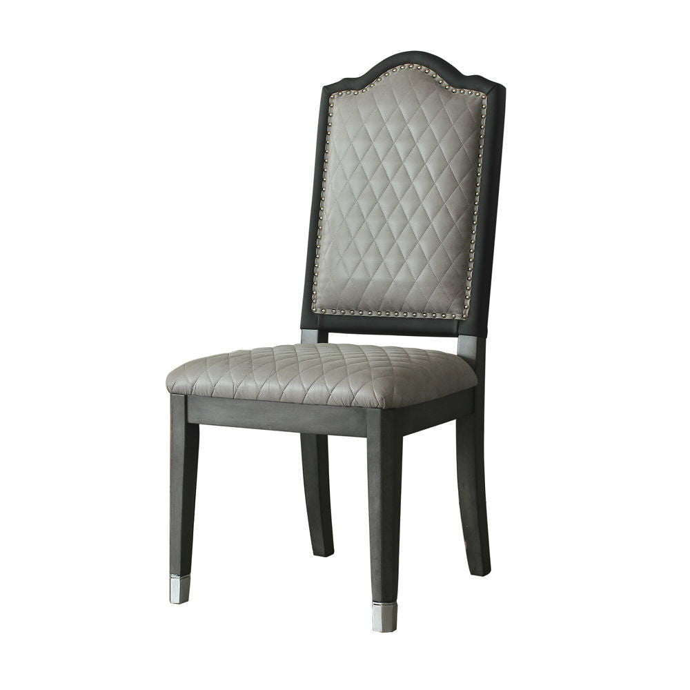 House Beatrice - Side Chair Set of 2) - Two Tone Gray Fabric & Charcoal