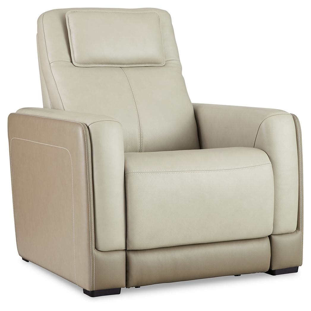 Signature Design by Ashley® Battleville - Almond - Pwr Recliner/Adj Headrest | Meri Furniture