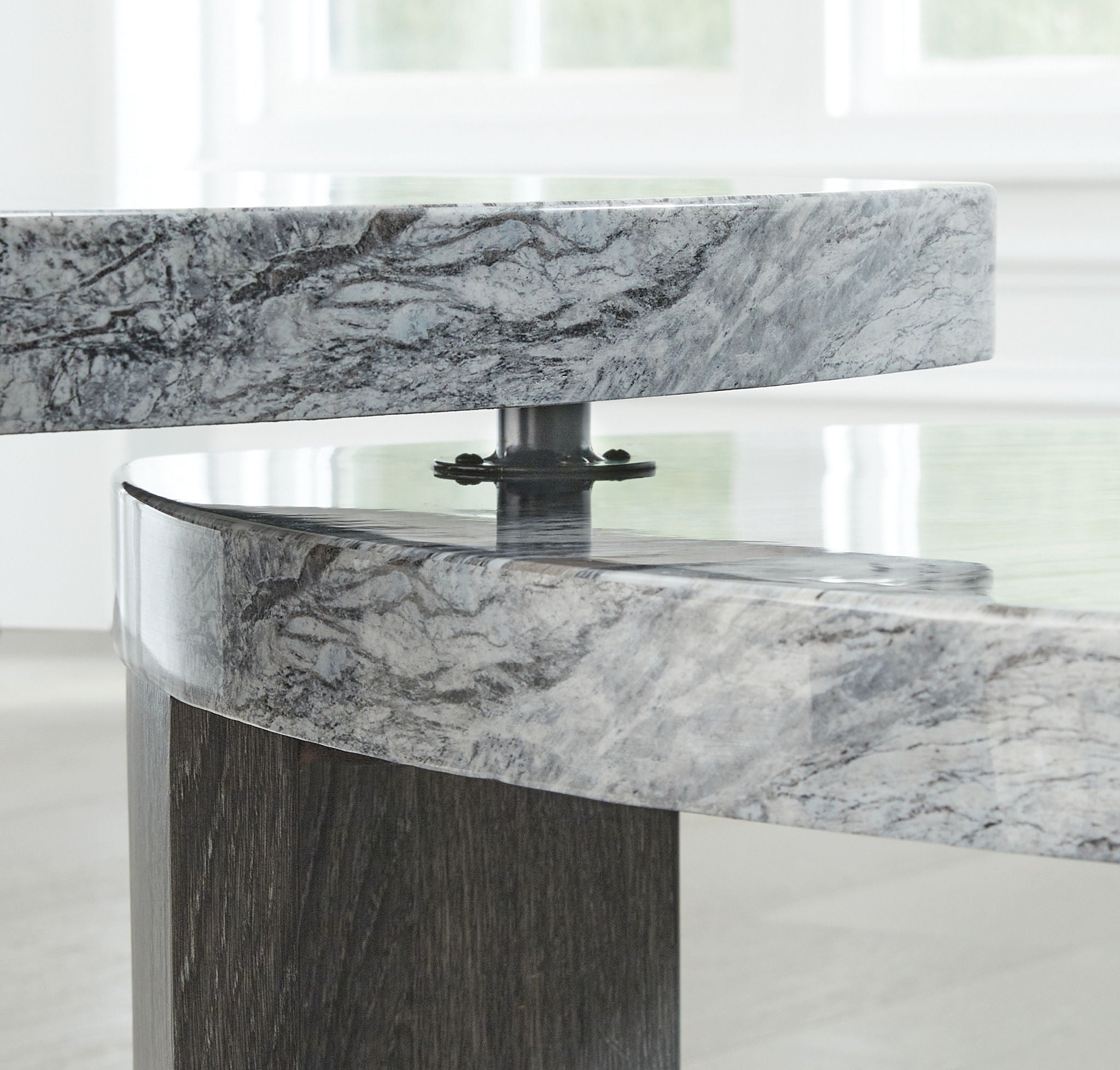 Surmour - Stacked Cocktail Table - Gray / Brown