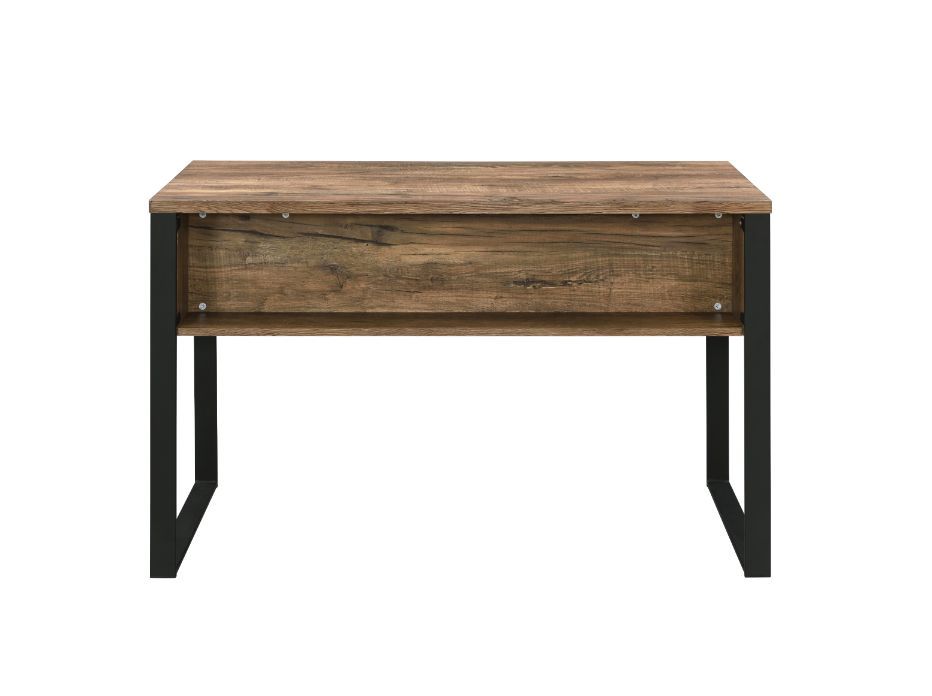 ACME Aflo - Writing Desk - Weathered Oak & Black Finish | Meri Furniture