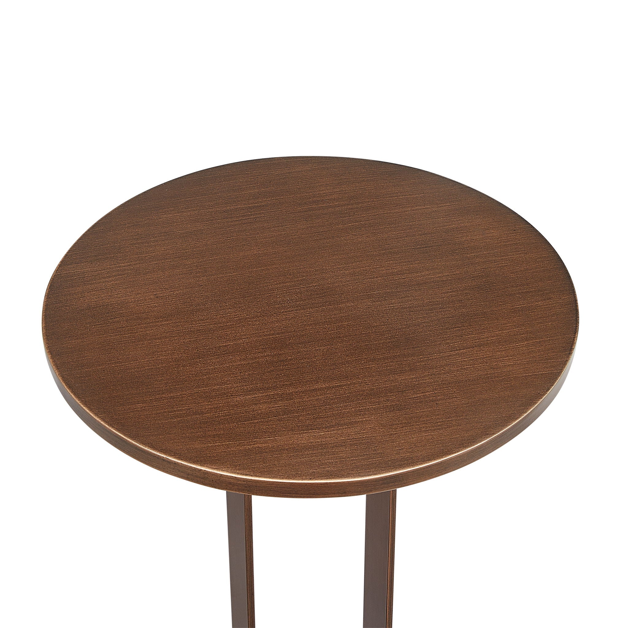 Tareel - Round Accent Table With Open Oval Pedestal - Antique Bronze