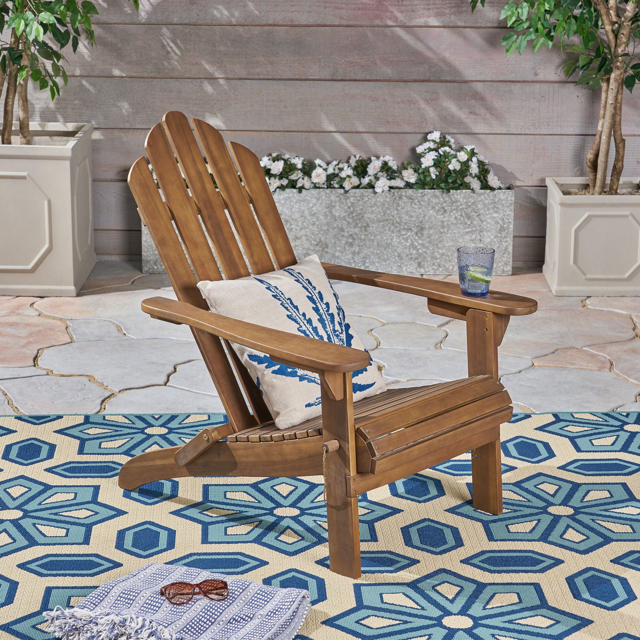 Aurascape - Outdoor Acacia Wood Foldable Adirondack Chair