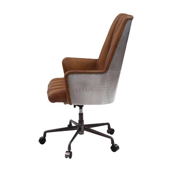ACME Salvol - Office Chair - Sahara Leather & Aluminum | Meri Furniture